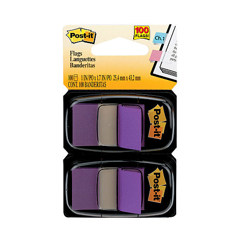 Post-it Standard Page Flags in Dispenser, Purple, 50 Flags/Dispenser, 2 Dispensers/Pack (MMM680PU2)