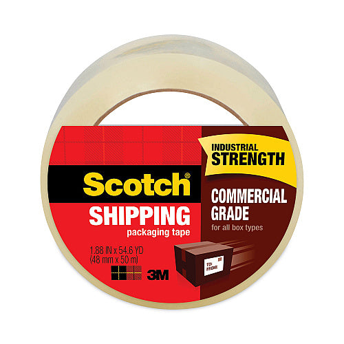 Scotch 3750 Commercial Grade Packaging Tape, 3" Core, 1.88" x 54.6 yds, Clear, (MMM3750)