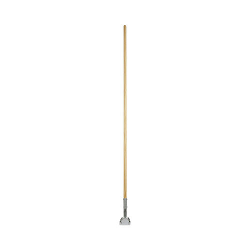 Clip-On Dust Mop Handle, Lacquered Wood, Swivel Head, 1" dia x 60", Natural (BWK1490)