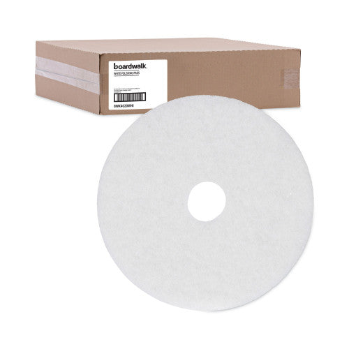 Polishing Floor Pads, 20" Diameter, White, 5/Carton (4020WHI)