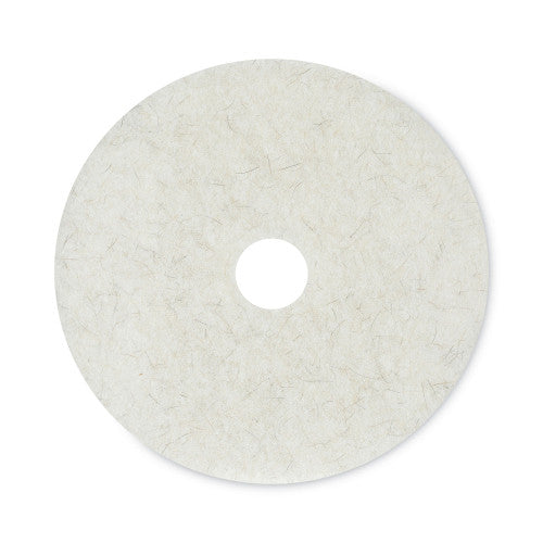 Natural Burnishing Floor Pads, 20" Diameter, White, 5/Carton (4020NAT)