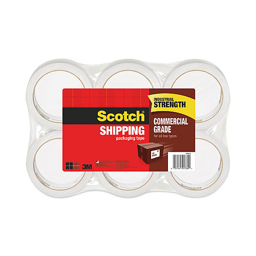 Scotch 3750 Commercial Grade Packaging Tape, 3" Core, 1.88" x 54.6 yds, Clear, 6/Pack (MMM37506)