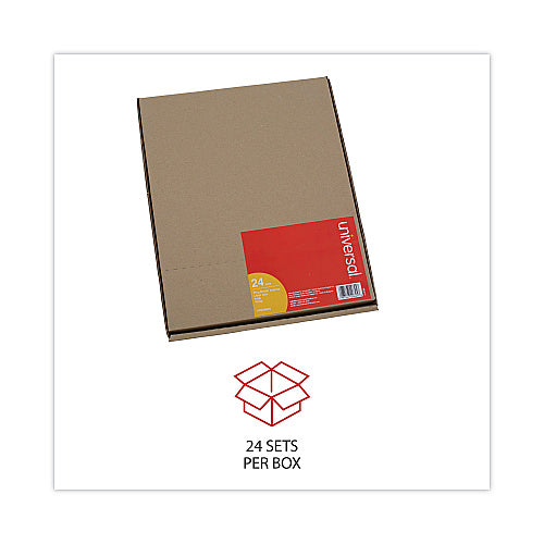 Universal Self-Tab Index Dividers, 8-Tab, 11 x 8.5, White, 24 Sets (UNV20845)