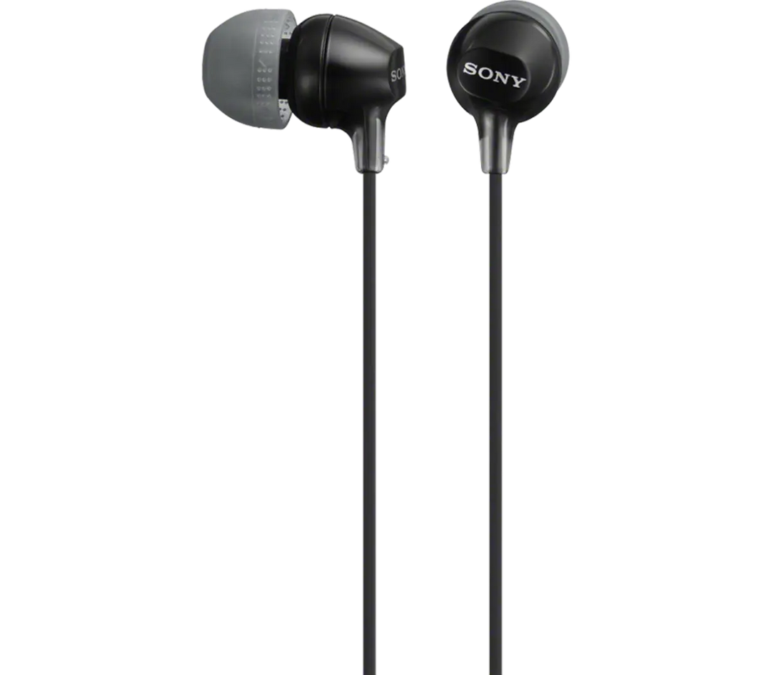 MDR-EX15AP Wired In-ear Headphones with Microphone, Black (MDREX15AP/B)