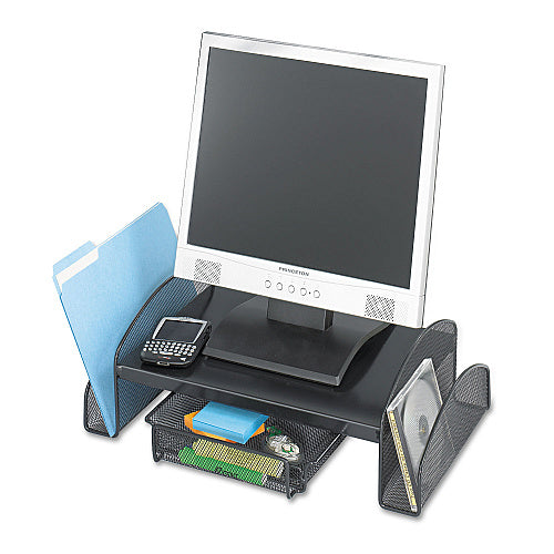 Safco Onyx Mesh Monitor Stand, 19.25" x 11.25" x 6.25", Black (SAF2159BL)