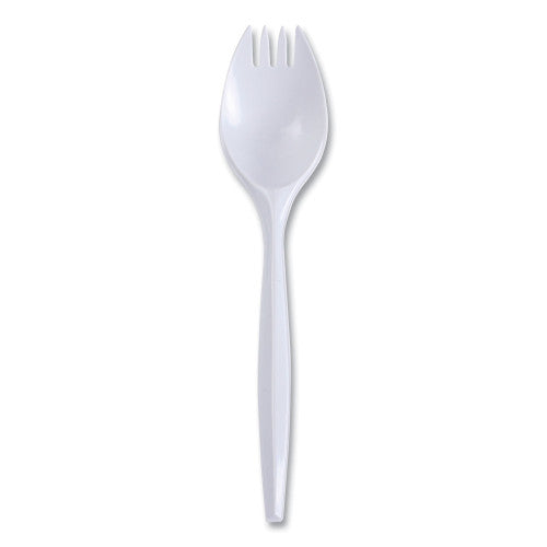 Boardwalk Mediumweight Wrapped Polypropylene Cutlery, Spork, White, 1,000/Carton (SPRKMWPPWIW)