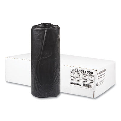 Black, 38 x 58" Can Liners, 1.5 Mil, 100/CS (IBSSL3858150K)