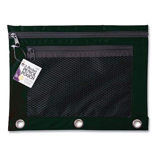 Charles Leonard Two-Pocket Binder-Insertable Pencil Pouch with Mesh Front, 11 x 9, Black, (LEO76356) (Copy)