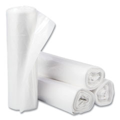 Interplast High-Density Commercial Can Liners, 30 gal, 10 mic, 30" x 37", Clear, Interleaved Roll, 25 Bags/Roll, 20 Rolls/Carton 500/CS (IBSS303710N)