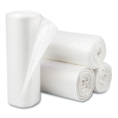 INTERPLAST High-Density Commercial Can Liners, 10 gal, 8 mic, 24" x 24", Natural, Perforated Roll, 50 Bags/Roll, 20 Rolls/Carton 1000/CS (IBSEC2424N)