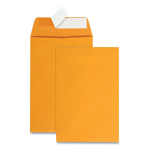 Quality Park Redi-Strip Catalog Envelope, #1, Cheese Blade Flap, Redi-Strip Adhesive Closure, 6 x 9, Brown Kraft, 100/Box (QUAR44162)