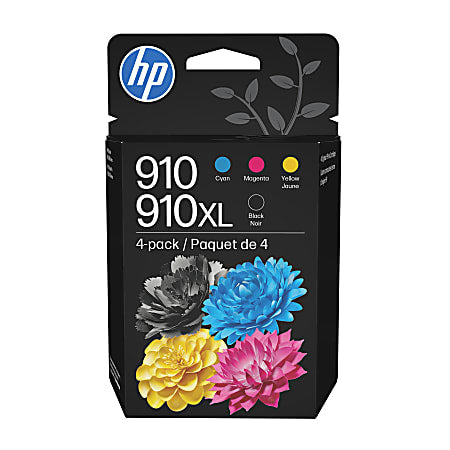 HP 910 Cyan Magenta Yellow/910XL Black Ink Cartridges 4-pack (3JB41AN)