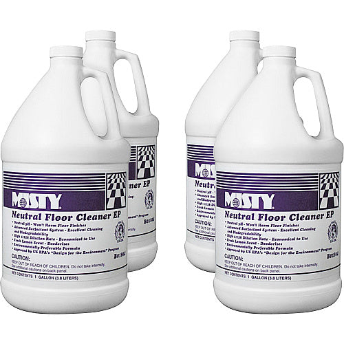 Misty Neutral Floor Cleaner EP, Lemon, 1 gal Bottle, 4/Carton (AMR1033704CT)