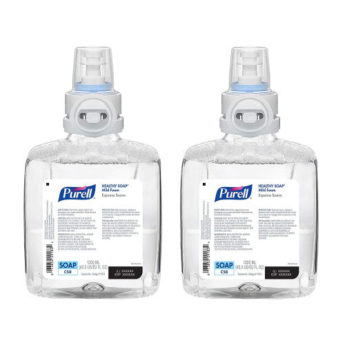 PURELL Professional HEALTHY SOAP Mild Foam Refill, For CS8 Dispensers, Fragrance-Free, 1,200 mL, 2/Carton (787402CT)