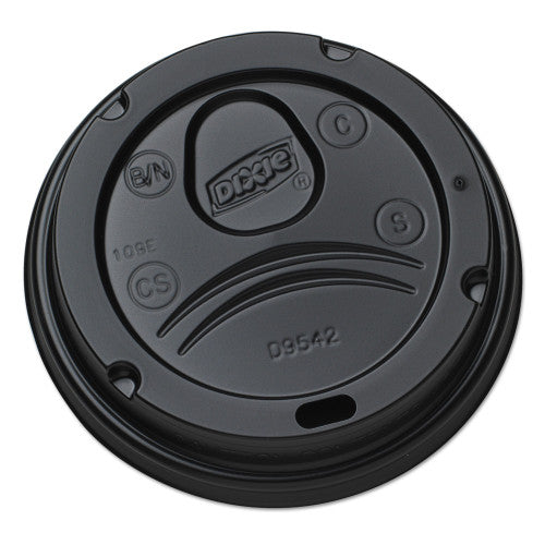 Dixie Drink-Thru Lids, Fits 10 oz to 20 oz Cups, Plastic, Black, 1,000/Carton (D9542B)