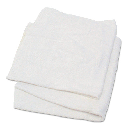 HOSPECO Woven Terry Rags, White, 15 x 17, 25 lb/Carton (53725)