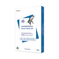 Hammermill® Great White 30 Recycled Print Paper, 92 Bright, 20 lb Bond Weight, 11 x 17, White (HAM86750)
