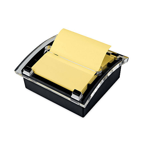 Post-it Clear Top Pop-up Note Dispenser, For 3 x 3 Pads, Black, Includes 50-Sheet Pad of Canary Yellow Pop-up Pad (MMMDS330BK)