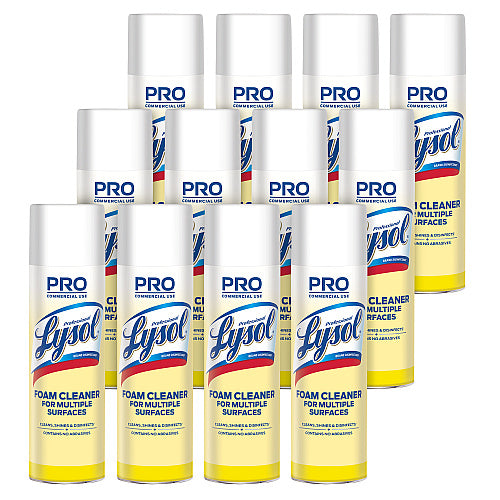 Lysol Disinfectant Foam Cleaner, 24 oz Aerosol Spray, 12/Carton (02775CT)