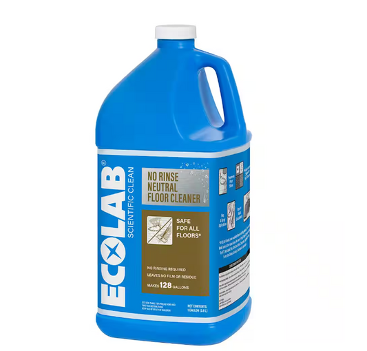 ECOLAB, 1 Gal. No Rinse Neutral Floor Concentrate Cleaner, EA, (1008462143)