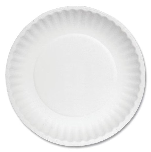 White Paper Plates, 6" dia, 100/Pack, 10 Packs/Carton (G4500907)