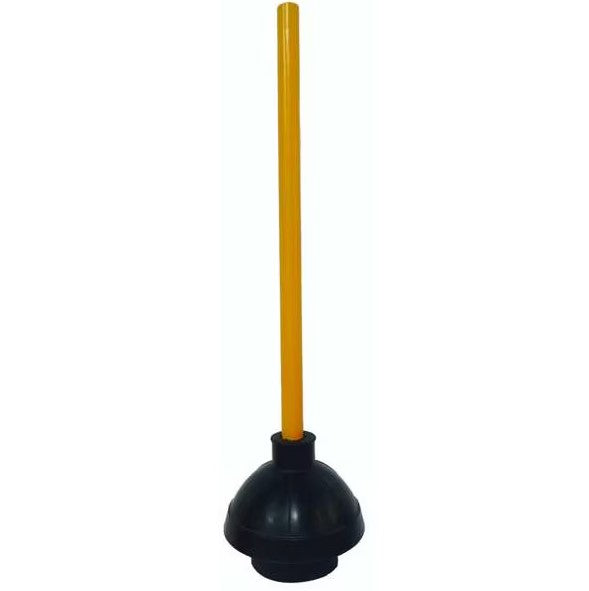 Forced Cup Plunger, Durable Rubber, 6 in Cup Dia, 21 in Wood Handle (1RLV8)