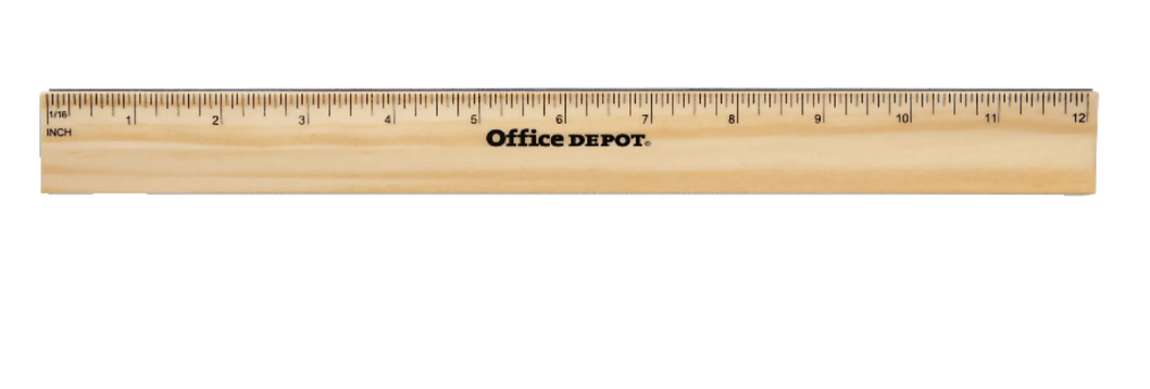 Office Depot® Brand Wood Metal-Edge Ruler, 12"