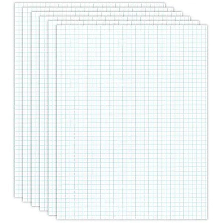 Quadrille Pads, 4 x 4 Squares/Inch, 50 Sheets, White, Pack Of 6 (SRPS533840)