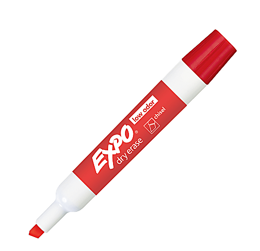 EXPO® Low-Odor Dry-Erase Marker, Chisel Point, Red (SAN80002EA)