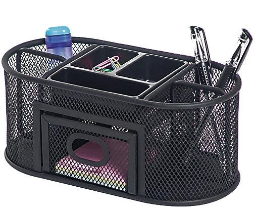 Mesh Oval Desk Organizer, Black (SPRS314934)