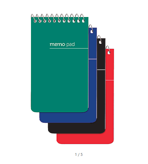 Wirebound Top-Opening Memo Pads, 3" x 5", College Ruled, 60 Sheets Per Pad, Assorted Colors (No Color Choice), Pack Of 12 Pads