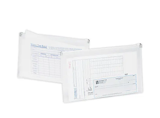 Transparent Zipper Envelopes, Check Size, 10.79" x 6.69" x 1.26", Clear, Pack Of 3 (SPRS667812)