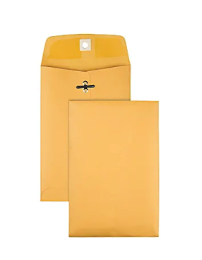 6-1/2" x 9-1/2" Manila Envelopes, Clasp Closure, Brown Kraft, Box Of 100 (SPRS330768)