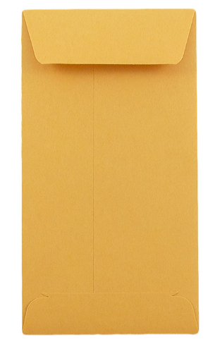 JAM PAPER #5.5 Kraft Coin Recycled Business Envelopes, 3 1/8 x 5 1/2, Brown Kraft Recycled, 100/Pack (40931170B)