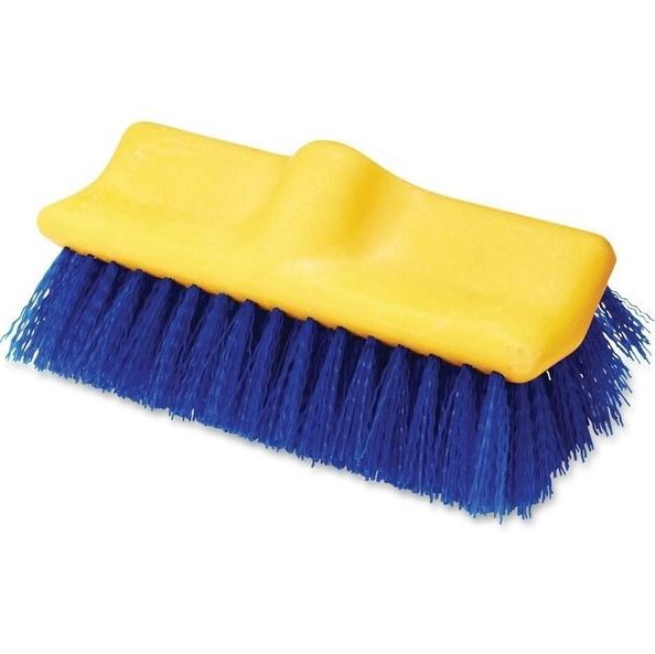 Plastic Deck Floor Scrub Brush, 10", Blue (6/CS)
