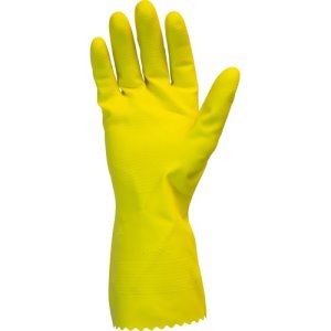 Chemical Resistant Latex Gloves - Lined, Medium 12/CS